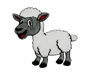 Patch mouton, écusson agneau, animal de la ferme, patch mouton noir, patch de dessin animé, écusson pour enfants, patch brodé à repasser ou à coudre pour vêtements, etc. 7 x 6,5 cm