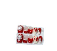 Patch nail art fait main avec un nœud en flocon de neige for le Nouvel An(XS)