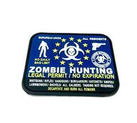 Patch Nation Badge Permis Légal Européen EU Chasse Zombie Hunting PVC Airsoft Bleu