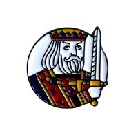 Patch Nation Broche en métal avec emblème de carte à jouer King & Queen, 26mm Diameter, Aluminium