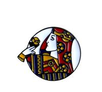 Patch Nation Broche en métal avec emblème de carte à jouer King & Queen, 26mm Diameter, Aluminium