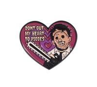 Patch Nation Broche en métal avec inscription Don't Cut My Heart to Pieces Texas Chainsaw Love Heart Horror