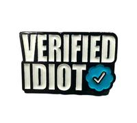 Patch Nation Broche en métal Idiot vérifié