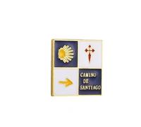 Patch Nation Camino de Santiago Broche carrée en métal Motif chemin de Saint-Jacques
