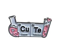 Patch Nation CuTe Broche en métal pour tableau périodique des tubes à essai scientifiques Cosplay