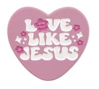 Patch Nation Love Like Jesus Broche en métal en forme de cœur Rose