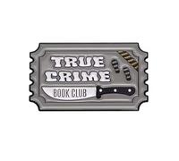 Patch Nation True Crime Book Club Broche en métal avec inscription « Ticket », 30mm x 20mm, Aluminium