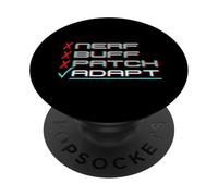 Patch Nerf Buff - Adapt - Amusant et Cool Fighting Gamer PopSockets PopGrip Adhésif