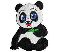 Patch panda mignon, patch animal, panda, patch dessin animé, ecusson de comptines pour enfants, patch brodé thermocollant ou coudre pour vêtements, etc. 8 x 6 cm