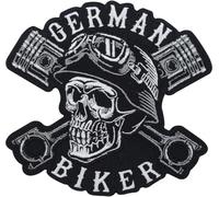 Patch Patch brodé à appliquer avec fer ou couture, Patch biker " German Biker " | nouable/applicable avec fer | Sticker MC pour motards | DIY