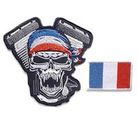 Patch Pirates drapeau français Écusson applique brodé autocollant thermocollant kit de 2 pieces