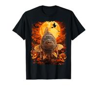 Patch Poisson doré Momie dans Une Citrouille effrayante Halloween Night T-Shirt Graphique avec Valeur
