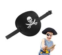 Patch Pour Squelette, Patch Pour De Pirate - Bandeau Pour Pirate Noir Réglable - Blinder Squelette Respectueux De La Peau, Cache-œil Doux Pour Halloween, Jeu De Rôle, Noël