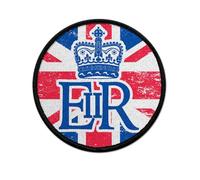 Patch Queen Elizabeth II Royal Cypher Drapeau Angleterre 7,5 cm #40471