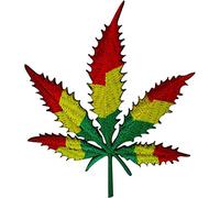 Patch Rasta Reggae Feuille de Cannabis Patch Thermocollant ou Coudre Hippie T-shirt Sac Jeans