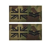 Patch réfléchissant avec drapeau britannique - Gilet tactique et uniforme - Identification infrarouge militaire - Design punisher haute visibilité - Idéal pour l'extérieur et l'équipement tactique