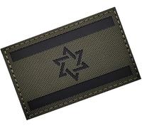 Patch réfléchissant vert avec drapeau israélien israélien - 1 pièce - Patch tactique israélien - Brassard infrarouge - Crochet à boucle à coudre - Applique à l'arrière pour vêtements, sac à dos,