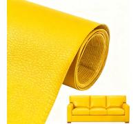 Patch Réparation Cuir Autocollant 60x137cm - Simili Cuir Étanche pour Canapé, Siège Auto, Veste, Meubles (Résistant aux UV & Imperméable) (Jaune)