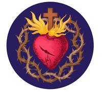 Patch Sacré Coeur de Jésus rond Bleu