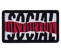 Patch Social Distortion Brodé Noir, Blanc, Rouge 8.5x4cm - Hard Rock