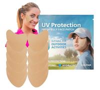 Patch Solaire - 5 Paires Patches De Gelée De Protection UV Réutilisables - V-Protect Golf Patch | Bouclier Facial Léger Réutilisable Pour Les Sports De Plein Air | Conception De Double Couche En Tissu