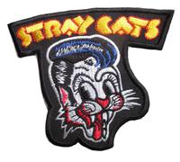 Patch Stray Cats Tete De Chat 9x10 Cm Écusson Rock Roll Thermocollant