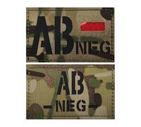 Patch tactique de type sanguin A-, B-, AB-, O- | Badge d'identification militaire réfléchissant infrarouge pour sac à dos, uniforme et équipement | Patch moral durable pour les premiers intervenants
