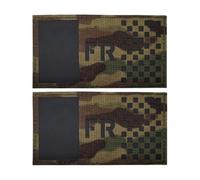 Patch tactique infrarouge réfléchissant drapeau français - Badge discret avec crochet et boucle, noir et vert réfléchissant pour équipement d'extérieur, vêtements tactiques, accessoires militaires