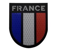 Patch tactique réfléchissant drapeau français - Badge militaire durable pour sac à dos et casque, résistant aux intempéries, parfait pour équipement de plein air, camping, randonnée et accessoires