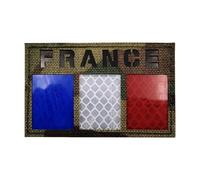 Patch tactique réfléchissant drapeau français - Badge militaire haute visibilité pour sac à dos et casque, accessoire de plein air durable, idéal pour la randonnée, le camping et les activités