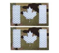 Patch tactique réfléchissant infrarouge drapeau canadien - Badge militaire moral pour casques, sacs à dos, gilets, durable, léger, camouflage noir, idéal pour équipement et accessoires d'extérieur