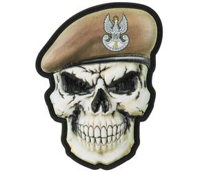 Patch Tête de mort avec béret Armée de défense territoriale 3D PVC M-Tac - Olive