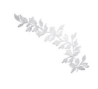 Patch Thermocollant 2 pièces 25x6m feuille Applique vêtements broderie Patch tissu autocollant fer sur Patch artisanat couture réparation(White)