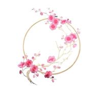 Patch Thermocollant 2 pièces fleur de prunier Applique vêtements broderie Patch tissu autocollant fer sur artisanat couture réparation outils brodés pour les Chapeaux(Style M)