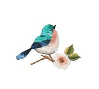 Patch Thermocollant 2 pièces oiseau fer sur patchs for vêtements Animal de la brèche broderie Applique bricolage chapeau manteau robe pantalon accessoires tissu autocollant(03 single bird)