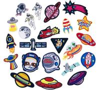 Patch Thermocollant 23 pièces Autocollant de Patch Planet Astronaute Broderie Ecusson à Coudre pour Vêtement T-Shirt Jeans Sacs À Dos DIY