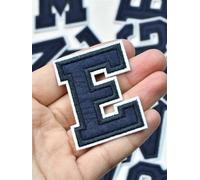 Patch Thermocollant 2pc lettre Patch fer sur vêtements patchs bricolage nom veste sac à dos Alphabet Applique 5.5cm pour les Vêtements(E)