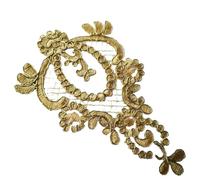 Patch Thermocollant Cordon doré couleur or, 10 pièces/15x9cm, contour en dentelle, Appliques brodées, Patch for robe de mariée, décoration, DIY pour les Vêtements