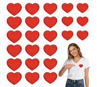 Patch Thermocollant Cœur Rouge, Thermocollant Tissus Fer à Repasser Brodés, Ecusson Thermocollants Cœur pour Vêtements, Jeans, T-Shirts, DIY Couture, Cadeau Saint-Valentin (A)