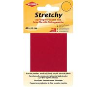 Patch thermocollant élastique 400 x 60 mm rouge - 100% polyester, découpable