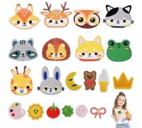 Patch Thermocollant Enfant - 20 Pièces, Ecusson Tissus Thermocollant, Animaux Broderie Patch Thermocollant, 10 Motifs Animaux et 10 Motifs Miniatures
