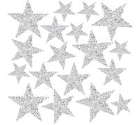 Patch Thermocollant Étoile, 18 Pièces Thermocollant Étoile Écusson, 4 Tailles Autocollants en Cristal d'Étoiles Patchs Thermocollants, pour Jeans, Vestes, Sacs à Dos, Chapeaux, Silbrig