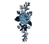 patch thermocollant fleur décorative - MONO-QUICK - Grande fleur bleue - 6,50 x 15 cm - Écusson décoratif