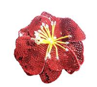 Patch Thermocollant Grandes paillettes brodées à la main, 2 pièces, fleurs brillantes, vêtements mode, accessoires de couture sur Patch(Red Color)