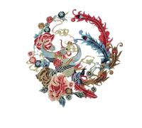 Patch Thermocollant Grands patchs phénix for vêtements, 2 pièces, appliqués, cousus sur broderie, décalcomanies, Badge en tissu paon, accessoires for(Style 7 L)