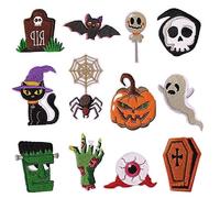 Patch thermocollant Halloween pour vêtements autocollants citrouille fantôme pomme diable broderie sac à dos veste patchs punk horreur patch thermocollant Halloween