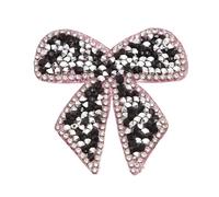 Patch Thermocollant Paillette 6PC 2.2“ ”BowKnot Rhinestone Patches Sparkling Crystal Appliques Iron Sew On(Antique Copper)
