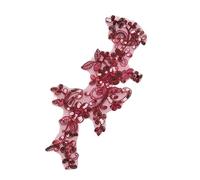 Patch Thermocollant Paillettes brodées en soie délicate, 5 pièces, or blanc rouge, accessoires de mariage, cordon dentelle multicolore, bricolage(Burgundy)