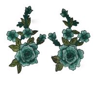 Patch Thermocollant Patch de fleur de Rose brodé 2 pièce/ensemble, artisanat de bricolage for jean, chapeau, sac, vêtements, accessoires, Badges(40-sew)
