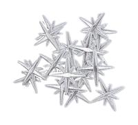 Patch Thermocollant Patch étoile doré et argenté brodé, 20 pièces/ensemble, autocollants à repasser, réparation d'applications de couture(Silver)